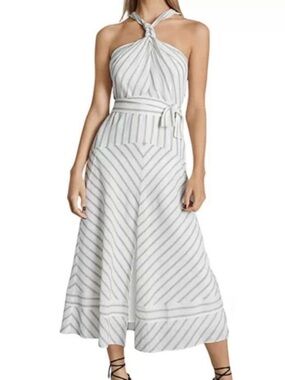 REISS Bea Striped Halter Midi
Dress